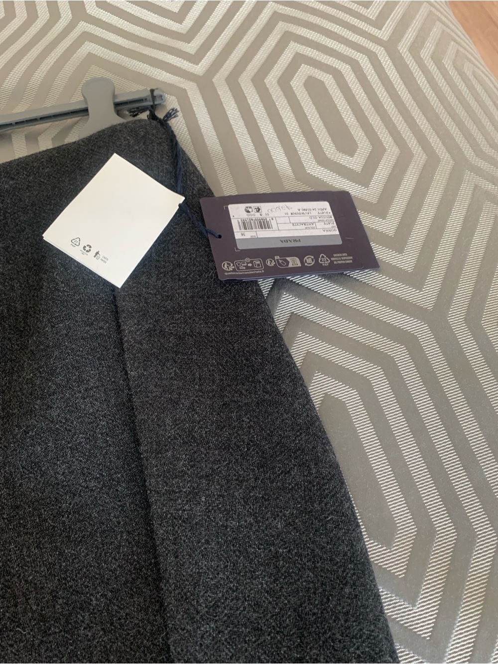 Prada Charcoal Gray A-Line Flared Panel Skirt - Picture 3 of 5